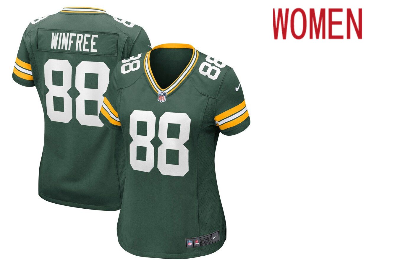 Women Green Bay Packers #88 Juwann Winfree Green Nike Game NFL Jersey
